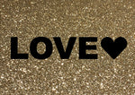 Glitzer Postkarte "Liebe" oder "Love"