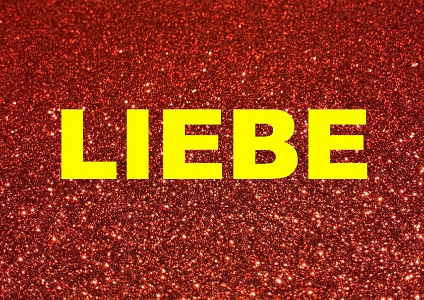 Glitzer Postkarte "Liebe" oder "Love"