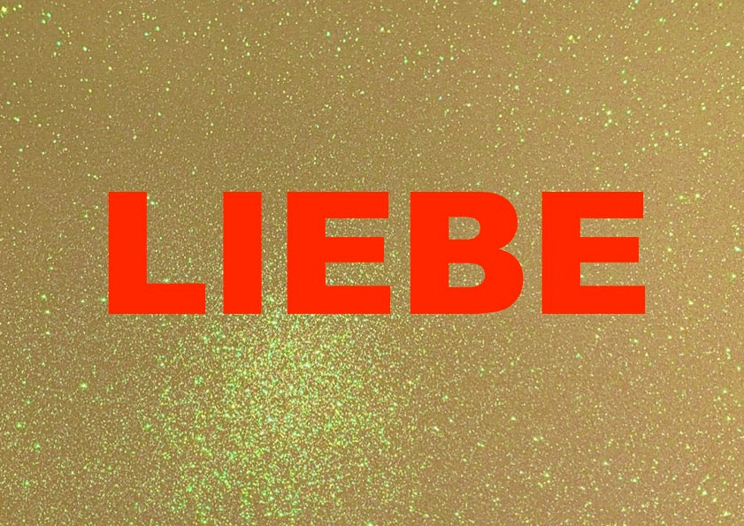 Glitzer Postkarte "Liebe" oder "Love"