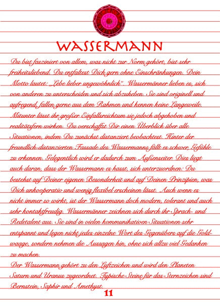 Notizbuch 'Sternzeichen' - rote Edition