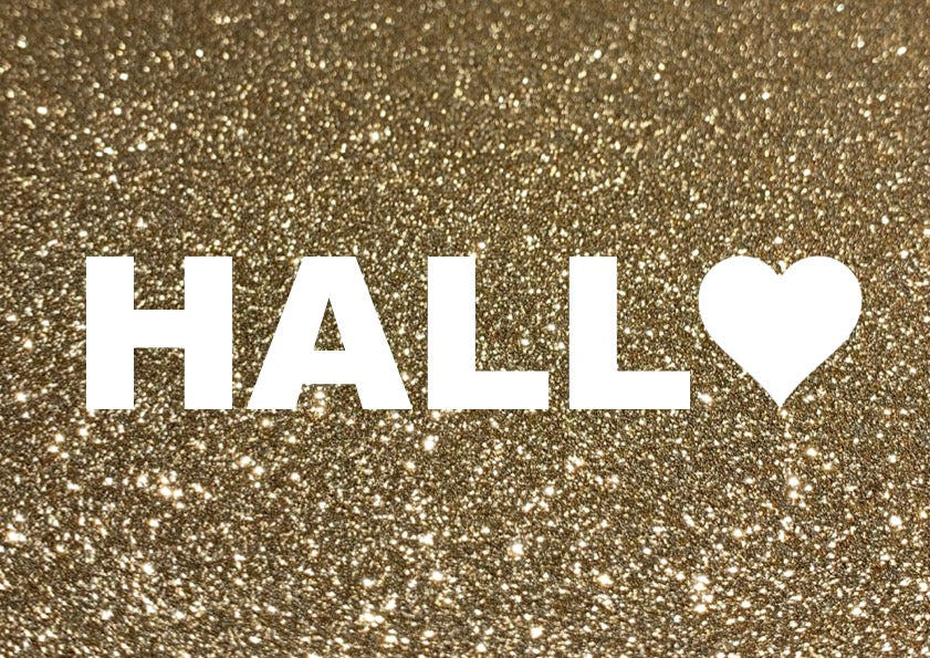 Glitzer Postkarte "Hallo"