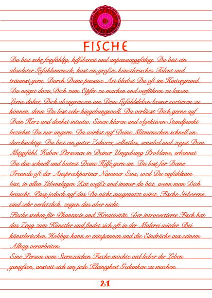Notizbuch 'Sternzeichen' - rote Edition