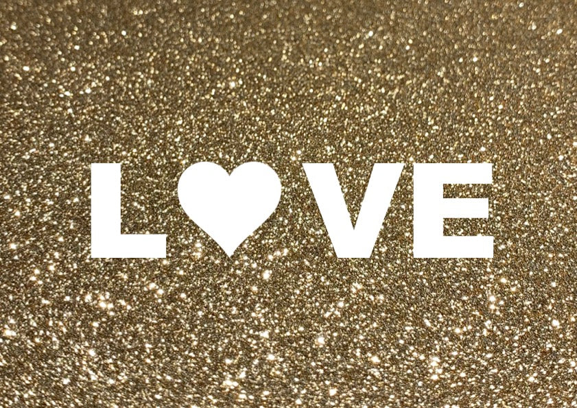 Glitzer Postkarte "Liebe" oder "Love"