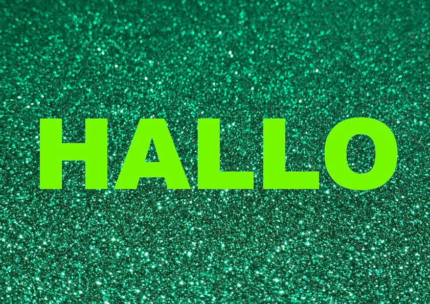 Glitzer Postkarte "Hallo"