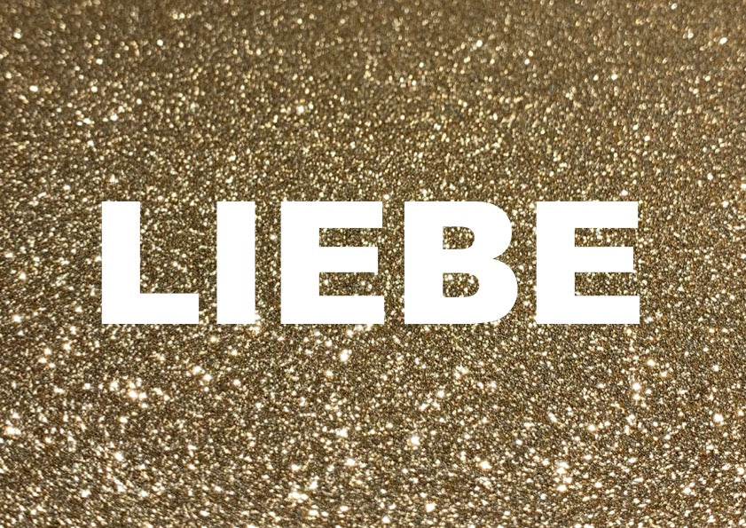 Glitzer Postkarte "Liebe" oder "Love"