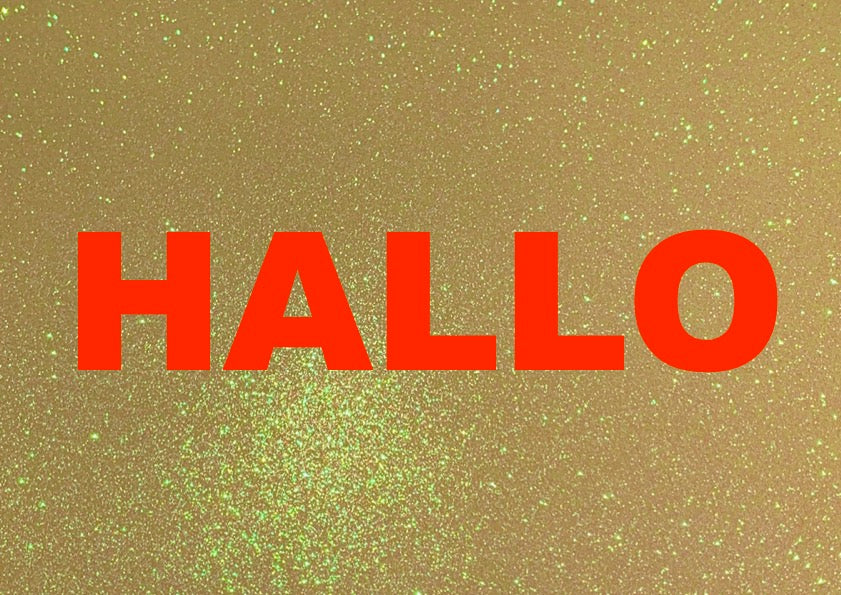 Glitzer Postkarte "Hallo"