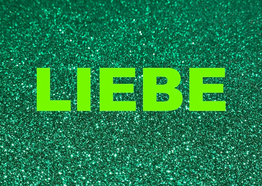 Glitzer Postkarte "Liebe" oder "Love"