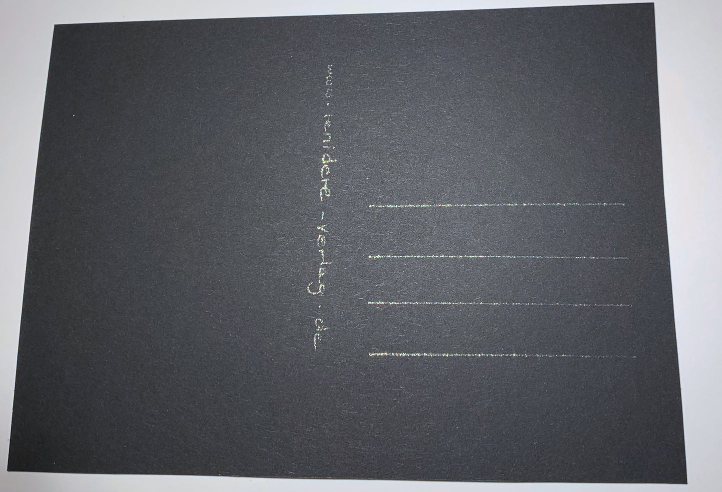 Postkarte mit Glitzerschrift "Hi."