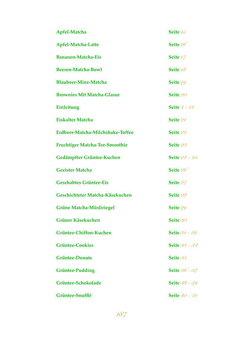 Matcha Tee Kochbuch