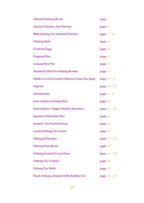 Oolong tea cookbook