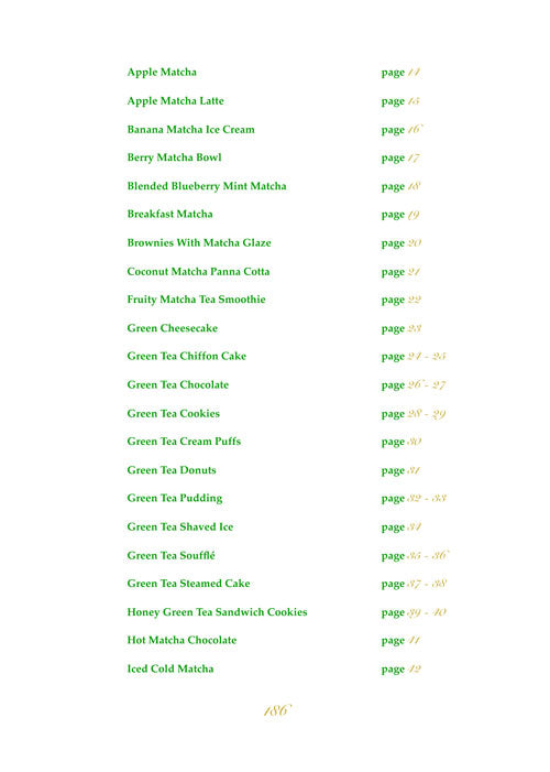 Matcha cookbook